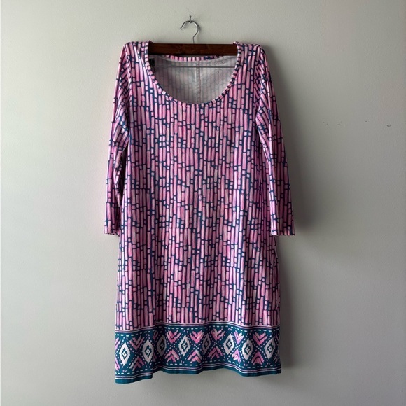 Lilly Pulitzer Beacon Dress Madevilla Pink Slathouse stripe pink and blu… - Picture 2 of 5